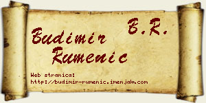 Budimir Rumenić vizit kartica